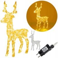 Duży Świecący Renifer 100 LED Światło Ciepłe Białe Ozdoba Świąteczna Lampki