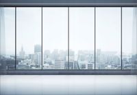 FOTOTAPETA WIDOK na miasto przez okno 3D 200x130