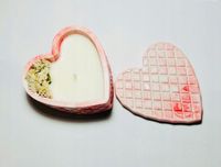 ŚWIECE SOJOWE ZAPACHOWE DEKOROWANE Świecznik z Gipsu na WALENTYNKI dla NIEJ