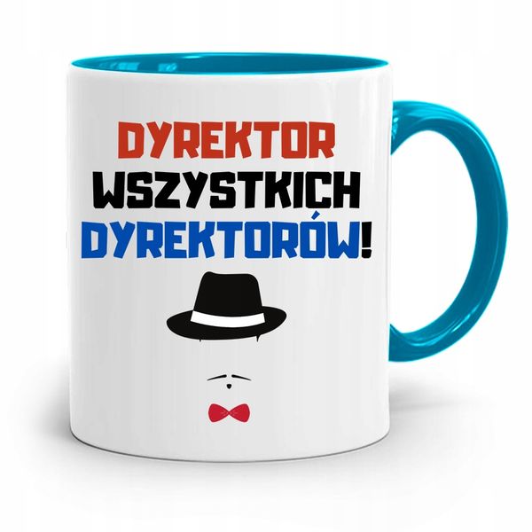 Dla Dyrektora Kubek Błękitny Dyrektor Wszystkich Z Nadrukiem Ze Zdjęciem zdjęcie 1