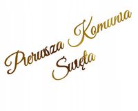 Pierwsza Komunia Święta - złote lustro, napis wiszący NWZ-30