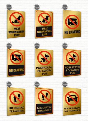 Tabliczka znak informacyjny 40x30 Złota PARKING DLA PREZESA Nierdzewna na Arena.pl