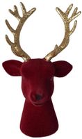 Głowa renifera burgundowa welurowa mała