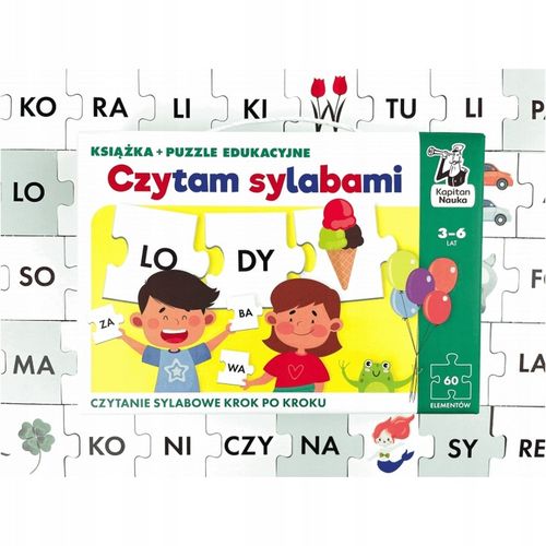 CZYTAM SYLABAMI. KSIĄŻKA + PUZZLE EDUKACYJNE. SYLABY NAUKA CZYTANIA PREZENT na Arena.pl