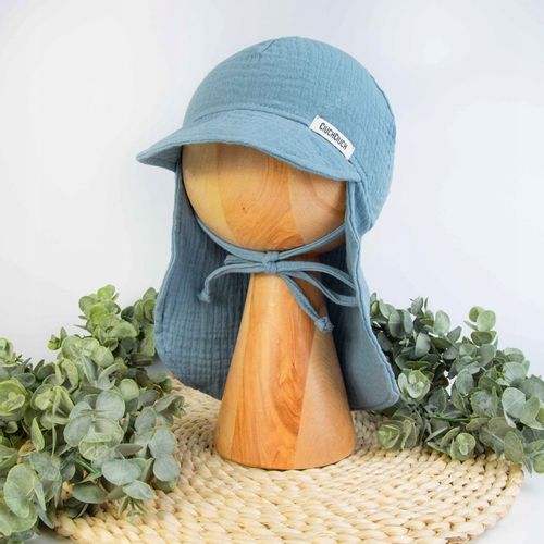 CZAPKA MUŚLINOWA Z OKAPEM czapeczka dziecięca z daszkiem na słońce 44-46 na Arena.pl