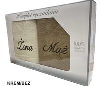 KOMPLET RĘCZNIKÓW MĄŻ ŻONA 2 szt. 70x140 PREZENT NA ŚLUB