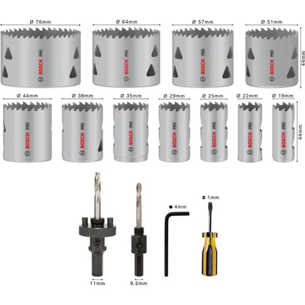 zestaw otwornic pro multi material 17 el. - b 2608900525 zdjęcie 2