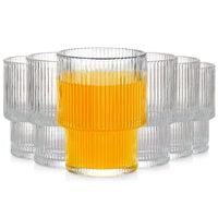 6x Szklanki Ryflowane do Napojów Wody Drinków Zestaw Komplet Szklanek 190ml