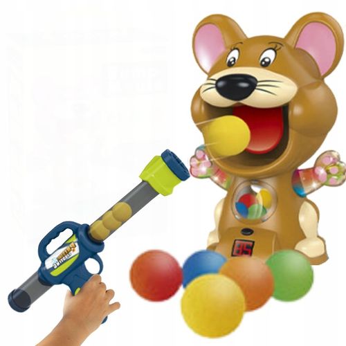 GRA ZRĘCZNOŚCIOWA MYSZ STRZELANIE DO CELU PISTOLET KULKI PREZENT DLA DZIECI na Arena.pl