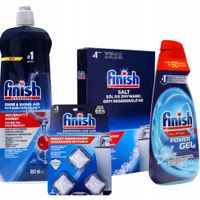 2 x Zestaw do zmywarki FINISH Żel Sól, Nabłyszczacz, Tabletki Czyszczące Re