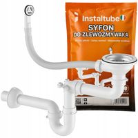 SYFON DO ZLEWU JEDNOKOMOROWEGO ZLEWOZMYWAKA Przyścienny Zmywarki Pralki