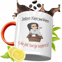 Kubek Pomarańczowy Dla Kierownika Prezent Z Nadrukiem Ze Zdjęciem