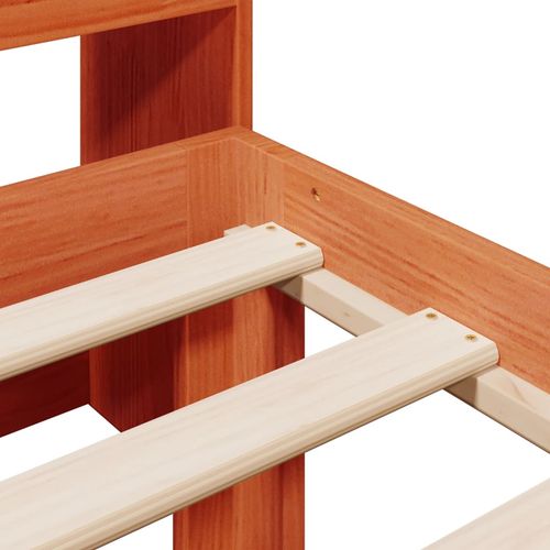 Łóżko z regałem, bez materaca, woskowy brąz, 75x190 cm, sosnowe na Arena.pl