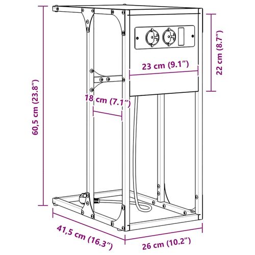 Stolik nocny Brązowy dąb 41.5 x 26 x 60.5 cm na Arena.pl