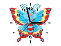 30X30CM ZEGAR NIEBIESKI MOTYL OBRAZ DREWNO