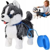 Piesek interaktywny pluszowy na smyczy akumulator USB funkcje dźwięk ruch