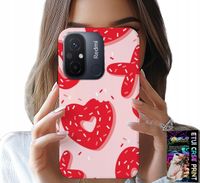 ETUI DO XIAOMI REDMI 12C - KOBIECE, MODNE WZORY XOXO SERCE + SZKŁO