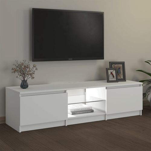 Szafka pod TV z oświetleniem LED, biała, 140 x 40 x 35,5 cm na Arena.pl