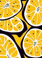 Plakat 50x70cm Nowoczesny Owoce I Cytryny I  Pop Art Vintage do Salonu