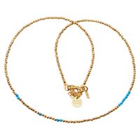 Naszyjnik urodzeniowy grudzień - turkus, złoty hematyt i srebro złocone