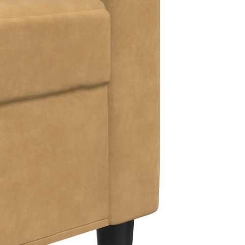 Sofa 2-osobowa, brązowa, 140 cm, tapicerowana aksamitem na Arena.pl