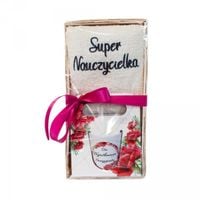 zestaw prezentowy dla nauczycielki - ręcznik super nauczycielka + kubek