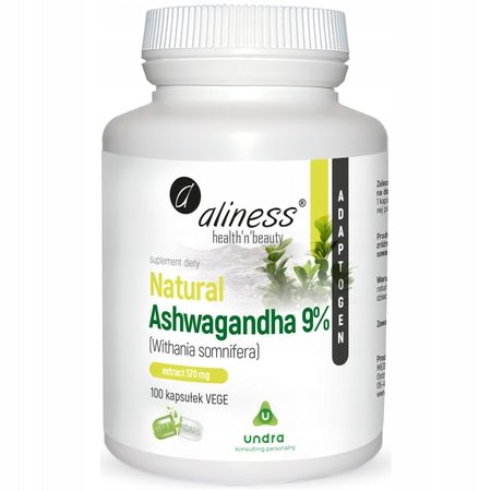 ASHWAGANDHA 570 mg Witania Ospała 100 caps ALINESS na Arena.pl