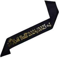 Król Balu 2024/2025 - czarna szarfa ze złotym nadrukiem