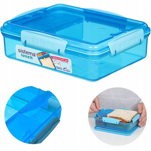 ŚNIADANIÓWKA POJEMNIK lunchbox z Przegródkami snack duo 975ml to-go Sistema na Arena.pl