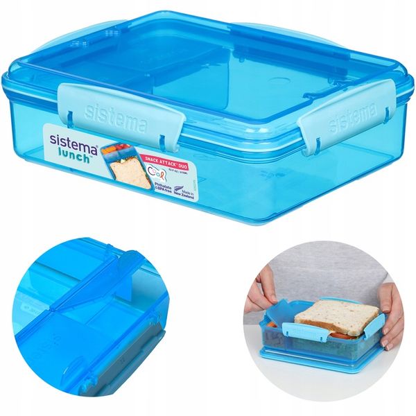 ŚNIADANIÓWKA POJEMNIK lunchbox z Przegródkami snack duo 975ml to-go Sistema zdjęcie 3