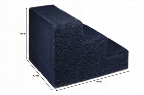 Schodki dla psa 3-stopnie tapicerowane granatowe podest dla psa do kanapy na Arena.pl