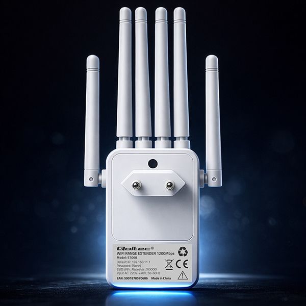 Qoltec Repeater WiFi 6 AX1200 6 anten zdjęcie 7