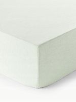 Prześcieradło z lnu z gumką Linna 160 x 200 cm wys. 25 Szałwiowy zielony