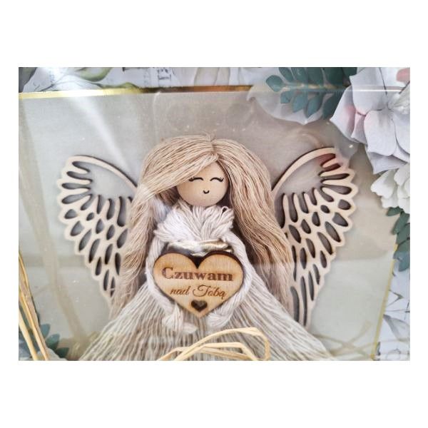 Aniołek Makrama w Ramce z Szybką zdjęcie 2