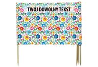PARAWAN PLAŻOWY Łowickie kwiaty z indywidualnym napisem 3 PANELE 48.3