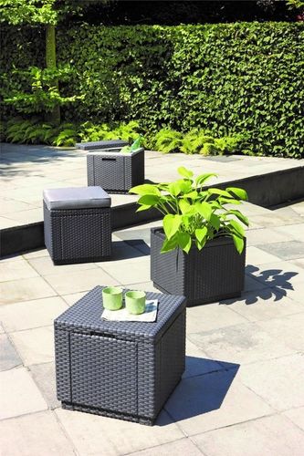 Pufa ogrodowa KETER Ice Cube 213828 schowek na Arena.pl