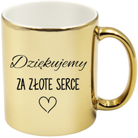 KUBEK ZŁOTY PREMIUM Z PODZIĘKOWANIEM URODZINY IMIENINY PREZENT