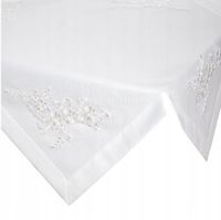 Obrus BARI 85x85 cm biały dekoracyjny na stół ławę glamour premium