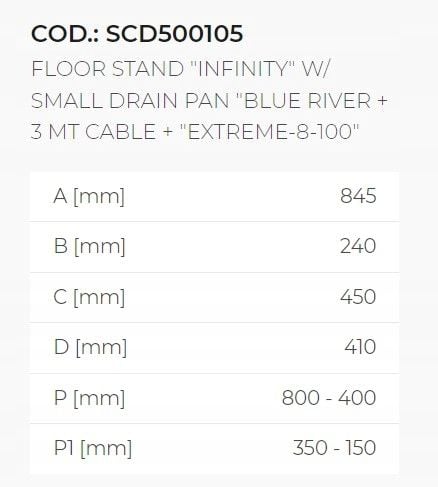 Podstawa stojak pompy ciepła z tacą i kablem Infinity Extreme 1050x400 na Arena.pl