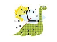 40X40CM ZEGAR DUŻY ZIELONY DINOZAUR OBRAZ