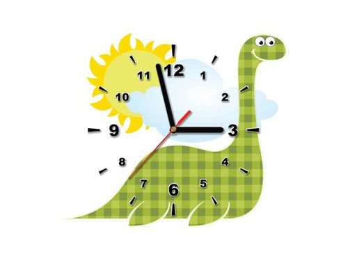 40X40CM ZEGAR DUŻY ZIELONY DINOZAUR OBRAZ na Arena.pl