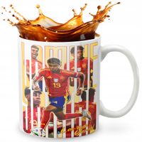 KUBEK 330ml GRAFIKA PREZENT ŚWIĘTA WZÓR - LAMINE YAMAL + IMIĘ