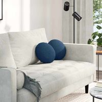 Poduszki na siedziska 2 pcs Niebieski Ø30 x 13 cm tkanina