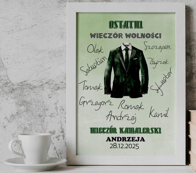 PREZENT NA WIECZÓR KAWALERSKI PAMIĄTKA OBRAZEK A4 IKWK zdjęcie 9