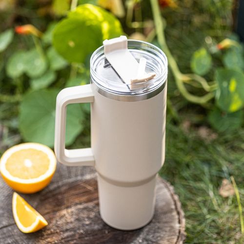 stalowy kubek termiczny termos 1100ml z rączką i słomką klausberg kb-7944 na Arena.pl