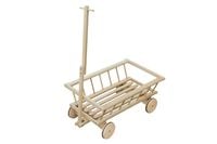 Duży, drewniany wózek drabiniasty - gumowane koła