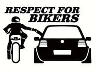Naklejka Wlepa na samochód Respekt dla Motocyklistów Czarna naklejka Symbol
