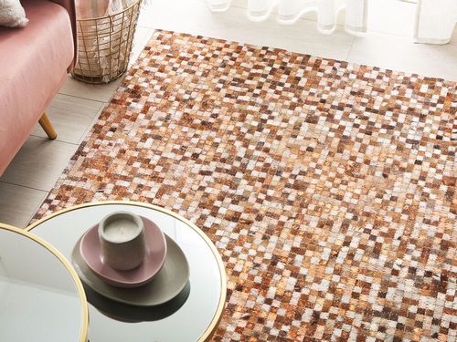 Dywan patchwork skórzany brązowy 160 x 230 cm TORUL na Arena.pl