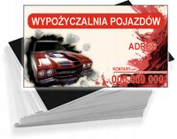 Wizytówki firmowe REKLAMOWE Foliowane 1000 szt WYPOŻYCZALNIA POJAZDÓW