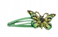 Dziewczęca spinka zielony motylek na zatrzask klik 6,5cm